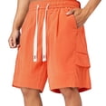 thumbnail image 1 of OSOLU Men's Cozy Shorts For Outdoor Leisure Loose Fit Lightweight For Summer Fall Cozy Stylish Solid Color Design Fashionable Classic Leisure Bottoms, 1 of 4
