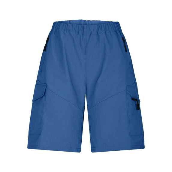 OSOLU Men's Cozy Zipper Solid Color Trousers Pant Cargo Pocket Slim Pant Drawstring Shorts Summer Shorts Fashionable Classic Leisure Bottoms
