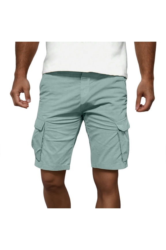 Men's New Woven Knee Length Pants High Street Retro Solid Color Casual Shorts Trousers Fashionable Classic Leisure Active Athletic Casual Bottoms