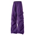 thumbnail image 1 of OSOLU Men's Pants Straight Wide Leg Solid Color with Povket Drawstring Daily Wear Classic Chic Trousers, 1 of 4
