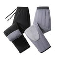 thumbnail image 1 of OSOLU Men's Pants Winter Thermal Solid Color with Drawstring Thickened Cold Weather Comfort Everyday Wear Fashion Travel Trousers, 1 of 9