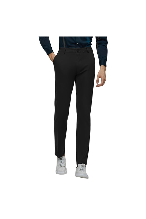 Men's Solid Color Draped Casual Style Trousers Micro Stretch Large Size Straight Trousers Fashionable Classic Leisure Bottoms