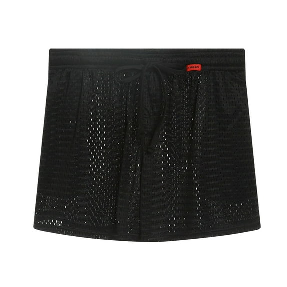 OSOLU Men's Solid Color Medium Pants String Mesh Thin Loose Stylish Pocket Stretch Plus Size Sports Sweatpants Shorts Trousers Fashionable Classic Leisure Bottoms