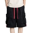 thumbnail image 1 of OSOLU Men's Stylish Solid Color Cargo Pants Casual Large Pocket Shorts Trousers Everyday Comfort Versatile Workout Training Joggers Bottoms, 1 of 9