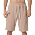 thumbnail image 1 of OSOLU Men's Summer Fashion Solid Color Buckle Cargo Shorts Loose Sports Sweatpants Knee Length Daily Relaxed Fit Breathable Bottoms, 1 of 8