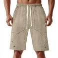 thumbnail image 1 of OSOLU Men's Summer Fashion Solid Color Jacquard Casual Shorts Breathable Slim Knee Length Fashionable Classic Leisure Active Athletic Casual Bottoms, 1 of 9
