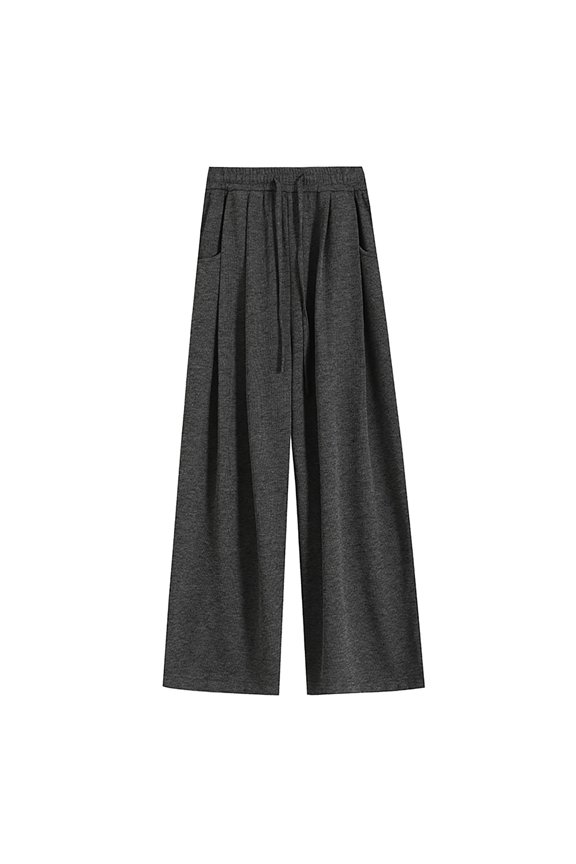 Men's Sweatpants Solid Color Loose Fit Wide Leg Fuzzy Straight Leg Pants Holiday Chic Pants