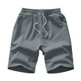 thumbnail image 1 of OSOLU Mens Summer Fall Street Leisure Sports Sweatpants Pocket Drawstring Stretch Waist Solid Color Cargo Shorts Daily Relaxed Fit Breathable Bottoms, 1 of 3