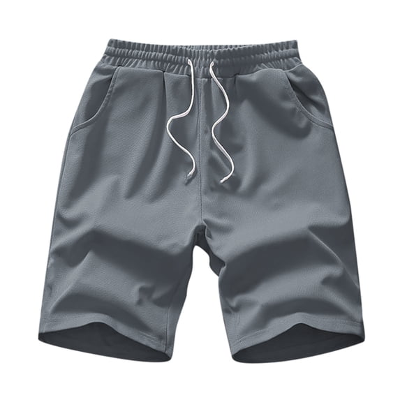 OSOLU Mens Summer Fall Street Leisure Sports Sweatpants Pocket Drawstring Stretch Waist Solid Color Cargo Shorts Daily Relaxed Fit Breathable Bottoms