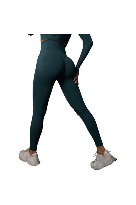 New Knitted Seamless Push Up Tight Yoga Pants For Women High Waist And Show Running And Fitness Pants Workout Stretchy Running Tummy Control Joggers Bottoms Light Green M