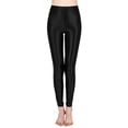 thumbnail image 1 of OSOLU Plus Size High Waist Workout Leggings Shiny Pants Yoga Tights For Women Workout Stretchy Running Tummy Control Joggers Bottoms Black L, 1 of 5