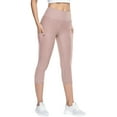 thumbnail image 1 of OSOLU Quick Drying Elastic Calf Length Tight Women's Reflective Pants Yoga Pants Workout Stretchy Running Tummy Control Joggers Bottoms Pink XS, 1 of 3