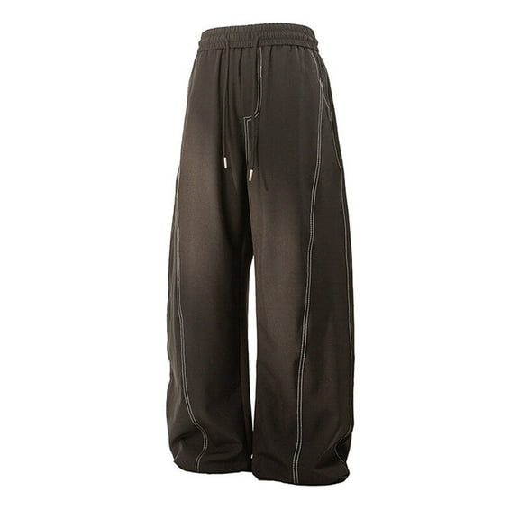 OSOLU Solid Color 2025 Summer Men's Collection Of Loose Fitting Casual Fashionable Large Sized Loose Straight Leg Trousers Daily Relaxed Fit Breathable Bottoms