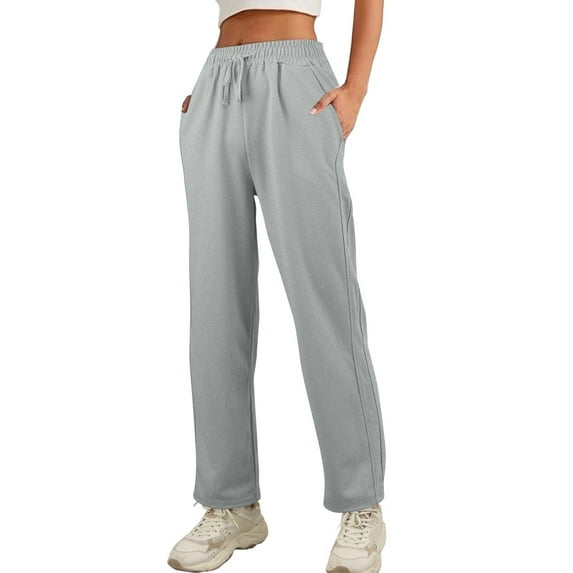 OSOLU Solid Color 2025 Sweatpants Women Autumn High Waist Draped Loose Straight Casual Sweatpants Banana Pants Wide Leg Pants Trousers Fashionable Classic Leisure Bottoms