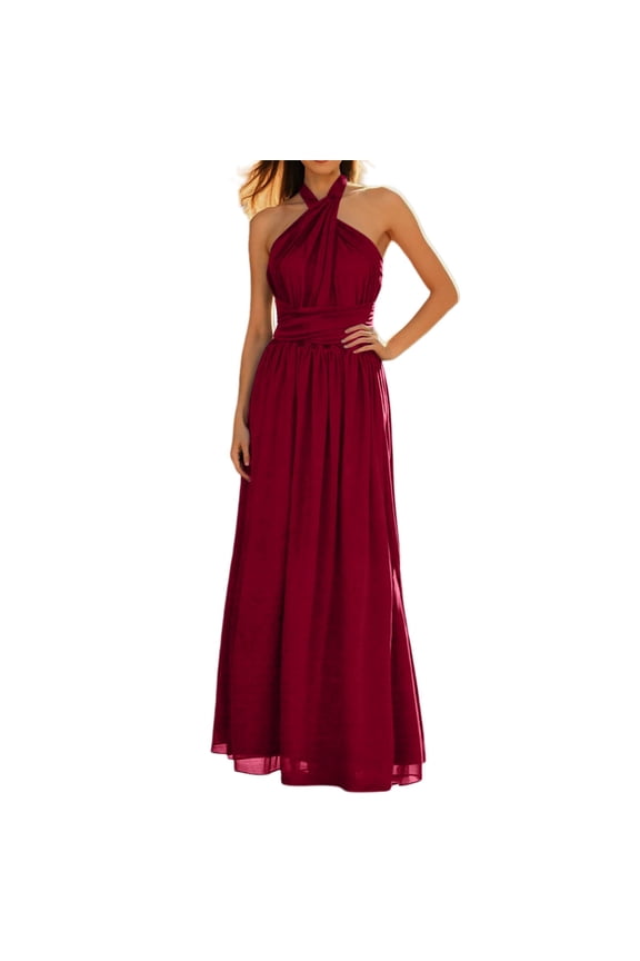 Solid Color Dress With Bandeau Bridesmaid Dress Way Dress Long Plus Size Convertible Wrap Dress Boho Sundress Dresses For Women 2025 Elegant Classy