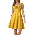 thumbnail image 1 of OSOLU Solid Color Ladies New Summer Stage Performance Dress Strap Dress Slim Elegant A-Line Casual Dress. Comfort Sundress Dresses For Women 2025 Elegant Classy, 1 of 4
