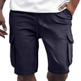 thumbnail image 1 of OSOLU Solid Color Large Pocket Workwear For Men Casual Loose Comfortable Trendy Business Sports Sweatpants Knee Length Pants Shorts Trousers Daily Relaxed Fit Breathable Bottoms, 1 of 5