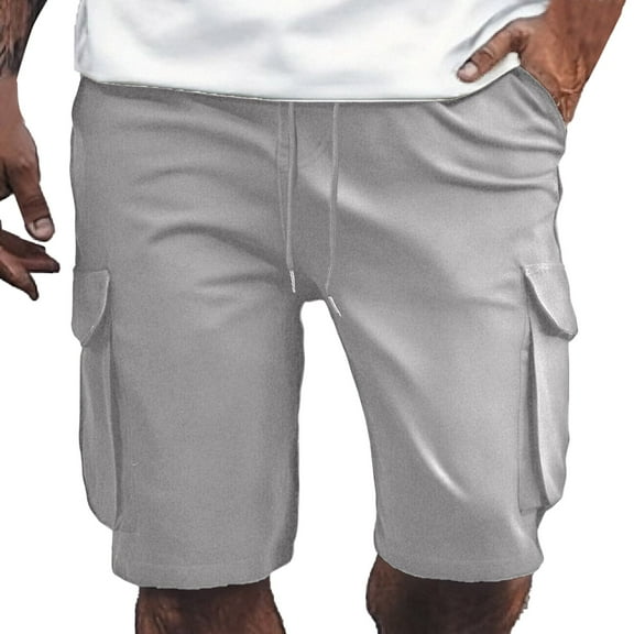 OSOLU Solid Color Large Pocket Workwear For Men Casual Loose Comfortable Trendy Business Sports Sweatpants Knee Length Pants Shorts Trousers Everyday Comfort Versatile Bottoms