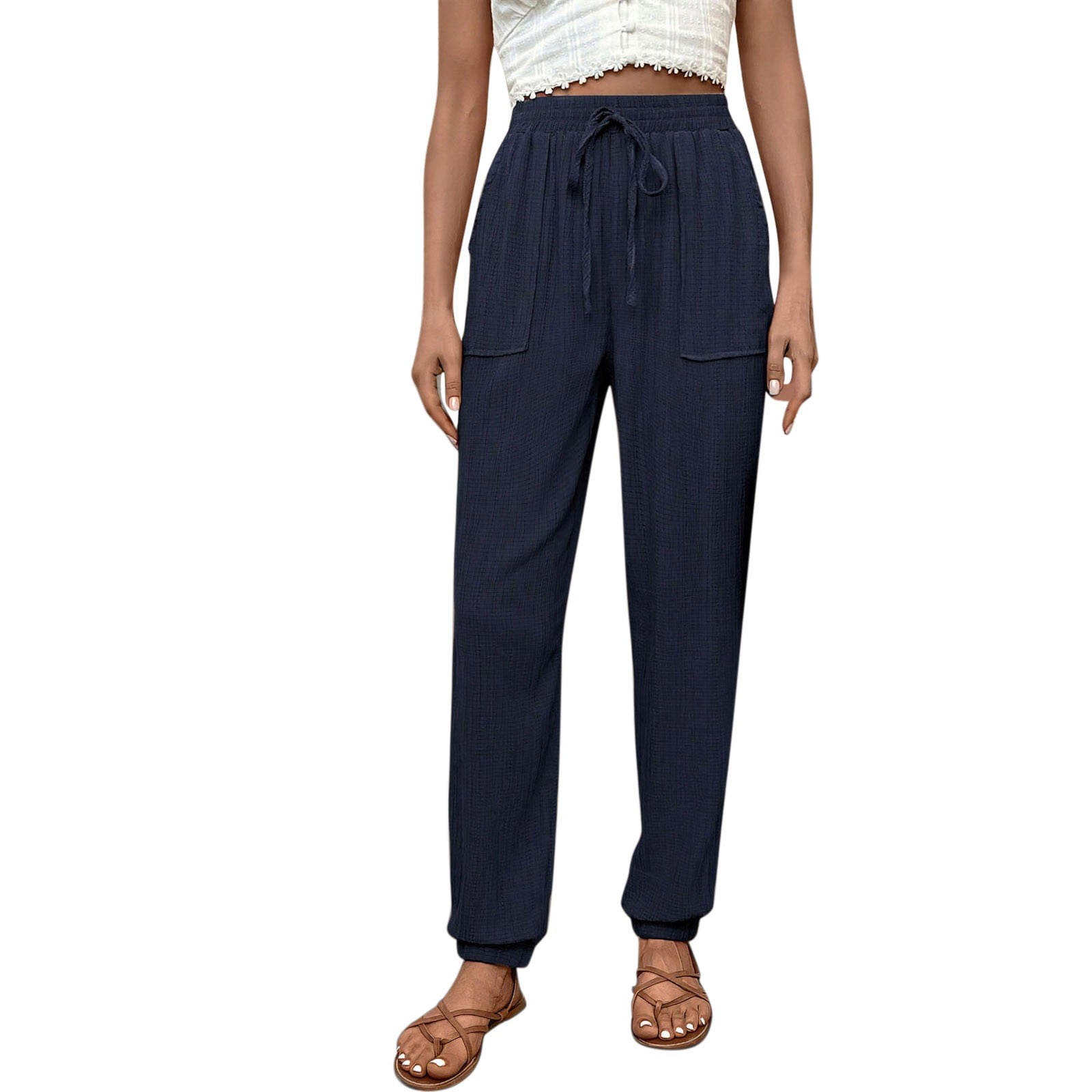 G4Free Women's Lightweight Wide Leg Pants - High Waisted Flow Lounge Trousers With Pockets For Summer & Travel