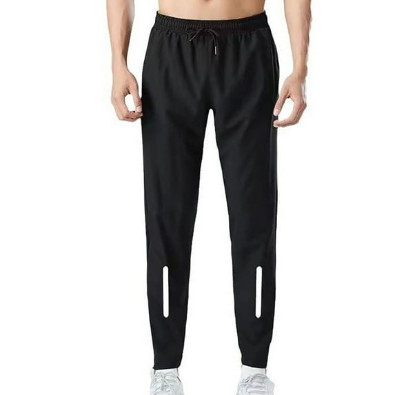 OSOLU Solid Color Men Casual Joggers Pants Cotton Drawstring Hiking Pants Outdoor Track Sweatpants With Pockets Trousers Daily Relaxed Fit Breathable Bottoms