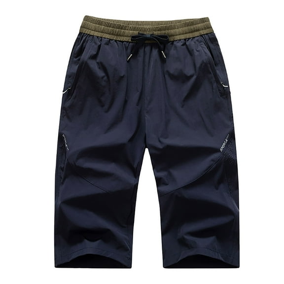 OSOLU Solid Color Men Trousers Comfortable Casual Calf Length Shorts Fashionable Quick Drying Shorts Fashionable Classic Leisure Bottoms