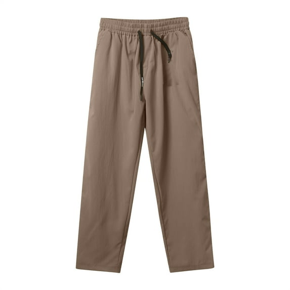 OSOLU Solid Color Men Trousers Comfortable Soft Casual Trousers Cool Breathable Casual Trousers Everyday Comfort Versatile Bottoms