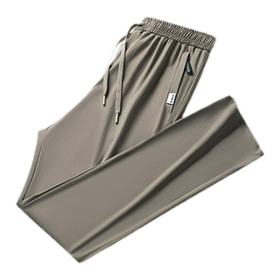 OSOLU Solid Color Men Unisex Stretch Quick Drying Pants Casual Elastic Waist Drawstring Stretch Pants Trousers Everyday Comfort Versatile Bottoms