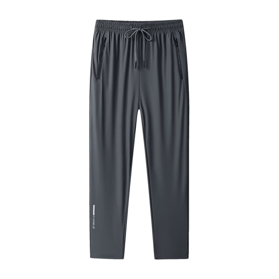 OSOLU Solid Color Men's Breathable Loose Fit Air Conditioning Sports Sweatpants Pants Ice Silk Trousers For Summer Outdoors Fashionable Classic Leisure Bottoms