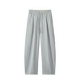 thumbnail image 1 of OSOLU Solid Color Men's Cozy Loose Fit Summer Pants Comfortable Breathable Lightweight Relaxed Fit Plain Design Cozy Trousers Daily Relaxed Fit Cozy Bottoms, 1 of 2