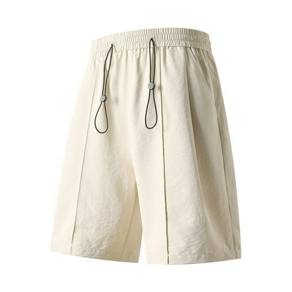 OSOLU Solid Color Men's Cozy Shorts Summer Loose Fit Comfortable Elastic Waist Breathable Lightweight Outdoor Wear Everyday Comfort Versatile Bottoms