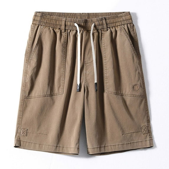 OSOLU Solid Color Men's Fashion Shorts Summer Thin Of The Knee Length Pants Lesser New Casual Versatile Pants Trousers Active Athletic Casual Bottoms