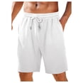 thumbnail image 1 of OSOLU Solid Color Men's Sports Sweatpants Knee Length Breathable Elastic Shorts Fitness Casual Running Shorts Men Daily Relaxed Fit Breathable Bottoms, 1 of 8
