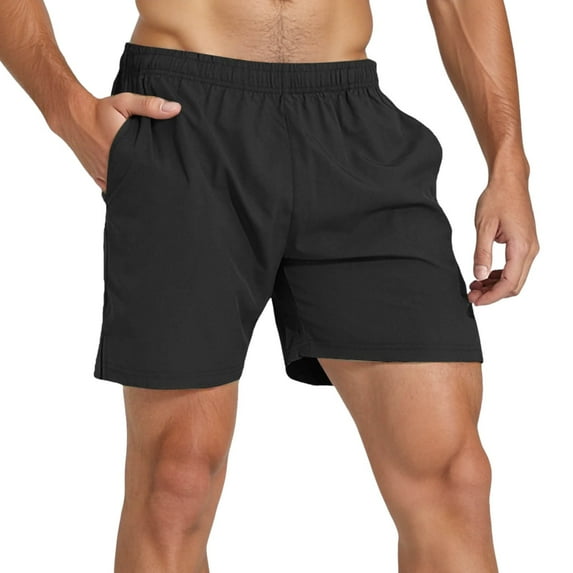 OSOLU Solid Color Men's Summer Shortsgy Shorts With Pockets Elastic Waistband Cargo Leisure Shorts Daily Relaxed Fit Breathable Bottoms