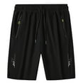 thumbnail image 1 of OSOLU Solid Color Men's Workout Running Shorts Calf Length Lightweight Athletic With Zipper Pockets No Liner Quicking Dry Gym Active Shorts Everyday Comfort Versatile Bottoms, 1 of 9