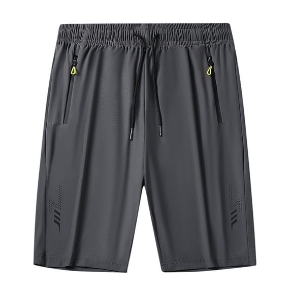 OSOLU Solid Color Men's Workout Running Shorts Calf Length Lightweight Athletic With Zipper Pockets No Liner Quicking Dry Gym Active Shorts Fashionable Classic Leisure Bottoms