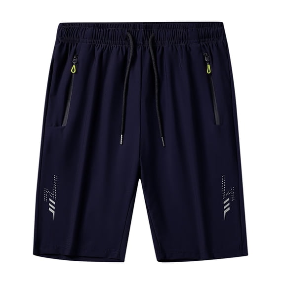 OSOLU Solid Color Men's Workout Running Shorts Calf Length Lightweight Athletic With Zipper Pockets No Liner Quicking Dry Gym Active Shorts Fashionable Classic Leisure Bottoms
