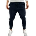 thumbnail image 1 of OSOLU Solid Color Men's Zipper Casual Thin Sports Sweatpants Breathable No Elasticity Trousers Pockets Pants Fashionable Classic Leisure Bottoms, 1 of 9