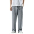 thumbnail image 1 of OSOLU Solid Color Mens Casual Pants Lightweight Drawstring Beach Pants Elastic Waist Yoga Summer Trousers Daily Relaxed Fit Breathable Bottoms, 1 of 8