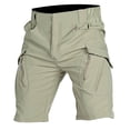 thumbnail image 1 of OSOLU Solid Color Mens Fashionable Casual Outdoor Lightweight Breathable Multi Pocket Zippered Casual Shorts Daily Relaxed Fit Breathable Bottoms, 1 of 6