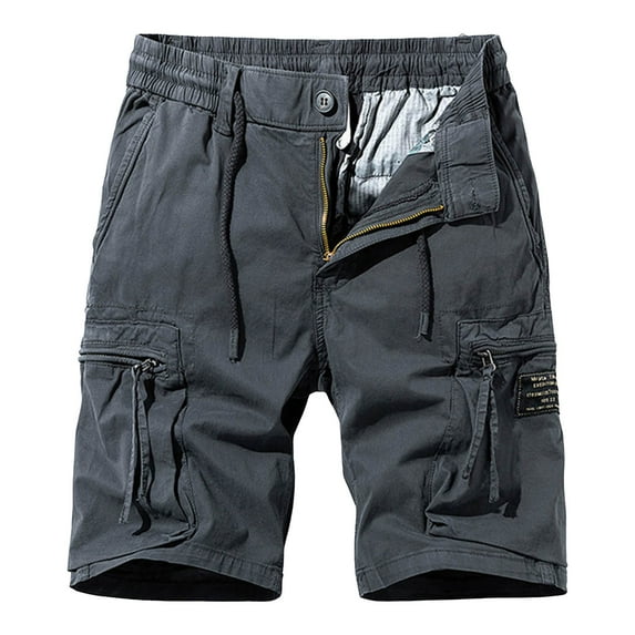 OSOLU Solid Color Mens Fashionable Casual Workwear Pants With Multiple Pockets Thin Stretch Casual Shorts Trousers Fashionable Classic Leisure Bottoms