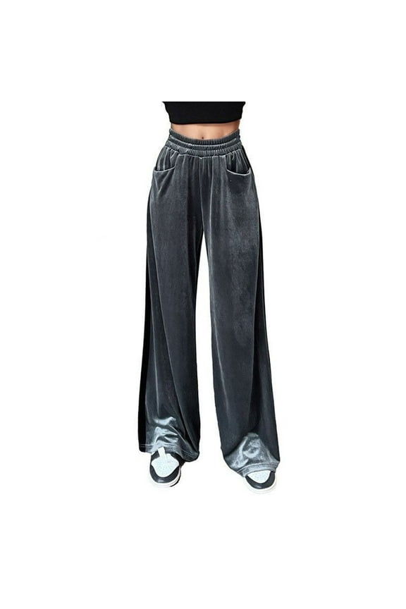 Solid Color New Women Cozy Pants With Suede Waist Collection Versatile Like Splicing Straight Leg Pants Work Pants Casual Pants Trousers Bottoms