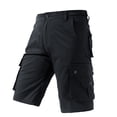 thumbnail image 1 of OSOLU Solid Color Pocket Workwear Knee Length Pants Men's Cozy Loose Comfortable Street Shorts Trousers Fashionable Classic Leisure Bottoms, 1 of 7