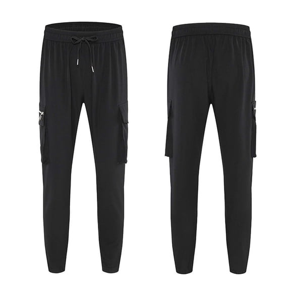 OSOLU Solid Color Summer Fall Men's Pockets Work Pants Fashion Sports Sweatpants Pants Loose Casual Pants Running Fitness Small Leg Pants Trousers Daily Relaxed Fit Breathable Bottoms