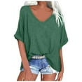 thumbnail image 1 of OSOLU Solid Color Summer Women Large Size Casual Short Sleeve Loose T-Shirt Tshirts Tee Tops Woman Comfort Dailywear, 1 of 5