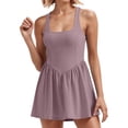 thumbnail image 1 of OSOLU Solid Color Tennis Dresses For Women With Shorts 2025 Summer Sleeveless Square Neck Pleated Dress Workout Athletic Dresses Birthday Sundress Dresses For Women 2025 Elegant Classy, 1 of 5