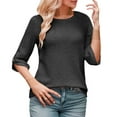 thumbnail image 1 of OSOLU Solid Color Women Casual Tops Button Half Sleeve T-Shirt Tee Tops Comfort Dailywear, 1 of 6