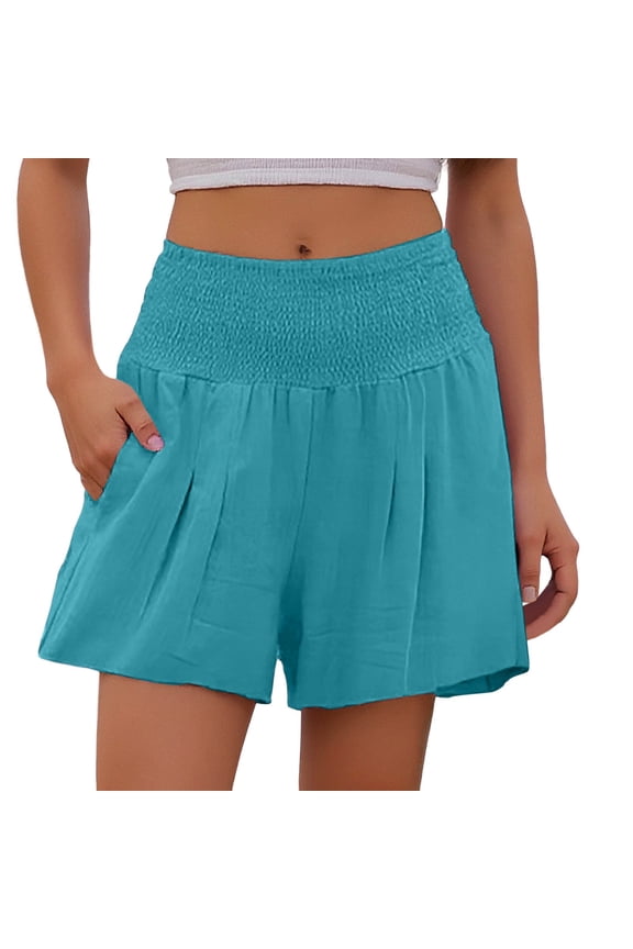 Solid Color Women Cozy Pants For Summer Loose Fit Everyday Comfort For Beach Home Elastic Waistband Versatile Styling Options Trousers Bottoms