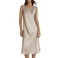 thumbnail image 1 of OSOLU Solid Color Women Elegant Casual Dress V-Neck A-Line Sleeveless Midi Dress With Satin Trim For Daily Wear Party Events Birthday Sundress Dresses For Women 2025 Elegant Classy, 1 of 5