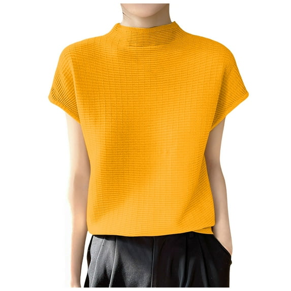 OSOLU Solid Color Women Half Sleeved Loose O-Neck Knitted Bottom Tops Women T-Shirt Tee Tops Holiday Dailywear