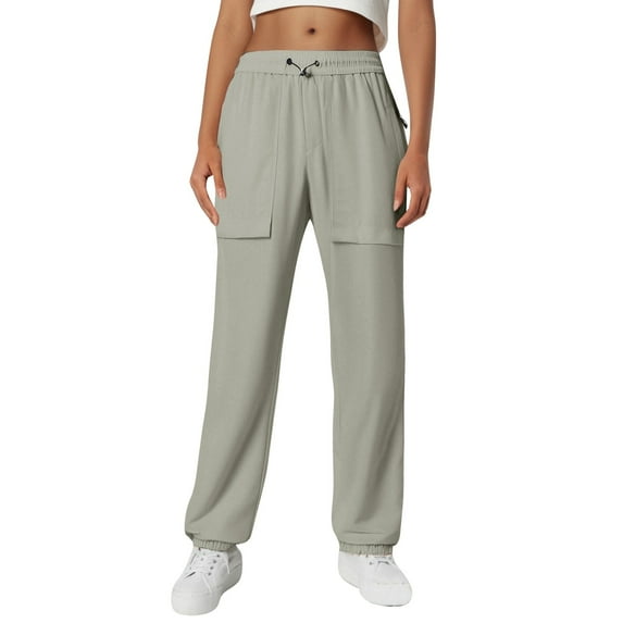 OSOLU Solid Color Women Hiking Cargo Pants Outdoor Pants Casual Work Travel Pants Trousers Daily Relaxed Fit Breathable Bottoms